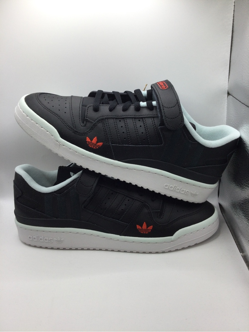 adidas Black Sneakers with Mint Lining and Red Logos